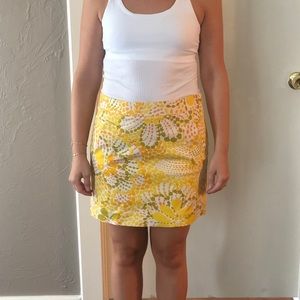 J. Crew yellow flower skirt